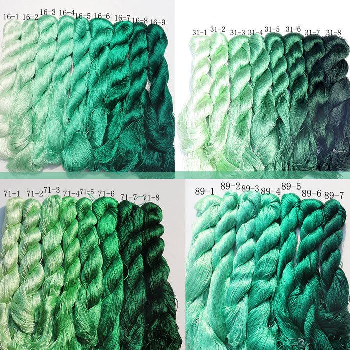 20m Suzhou Embroidery Mulberry Silk Thread(Green02 32*20m)
