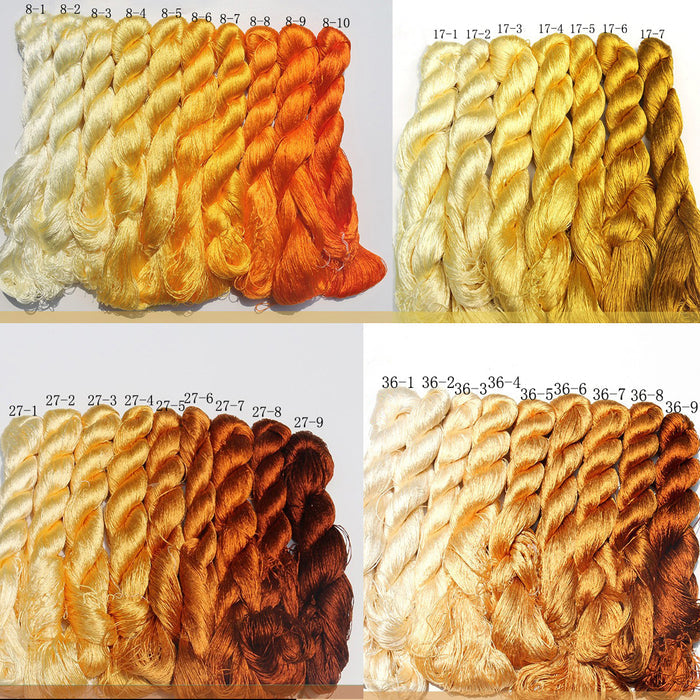 20m Suzhou Embroidery Mulberry Silk Thread(Yellow01 35*20m)