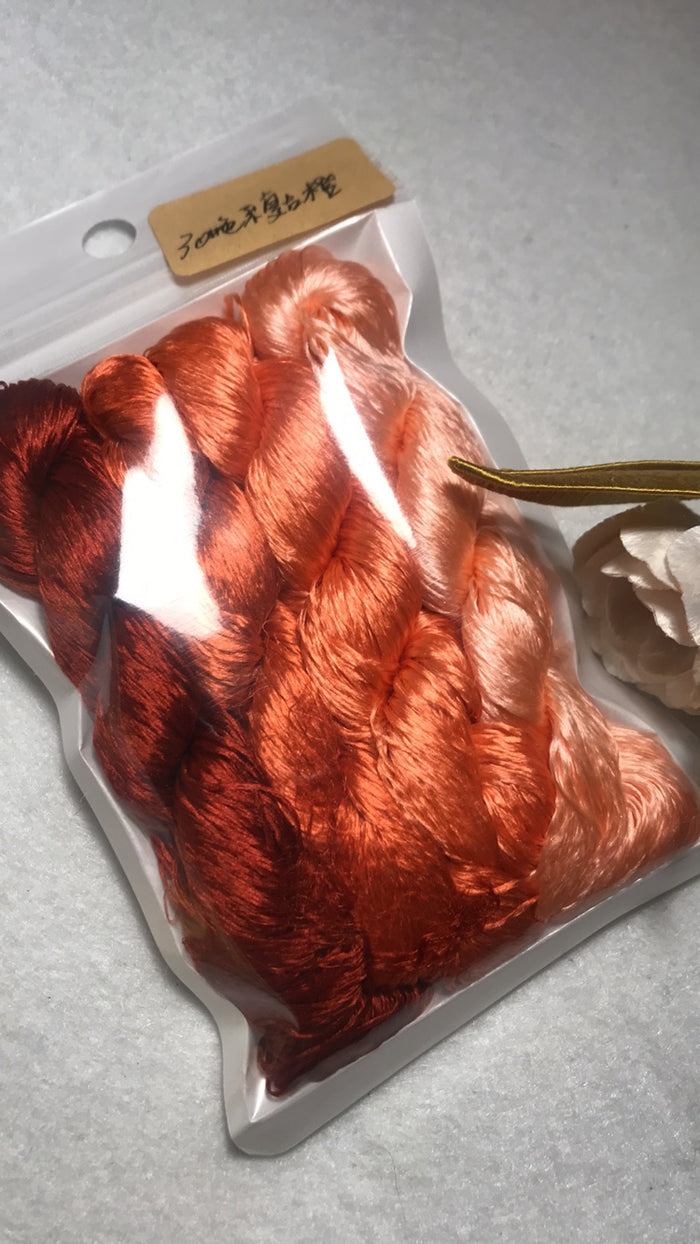 80m Suzhou Embroidery Untwisted Mulberry Silk Thread(#030(1-4) 80m*4) - Ronghua Threads