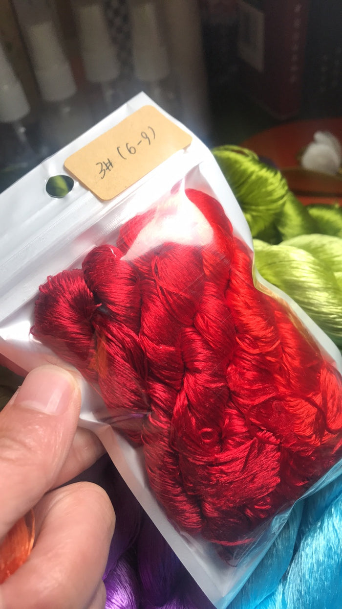 80m Suzhou Embroidery Untwisted Mulberry Silk Thread(#03(6-9) 80m*4) - Ronghua Threads