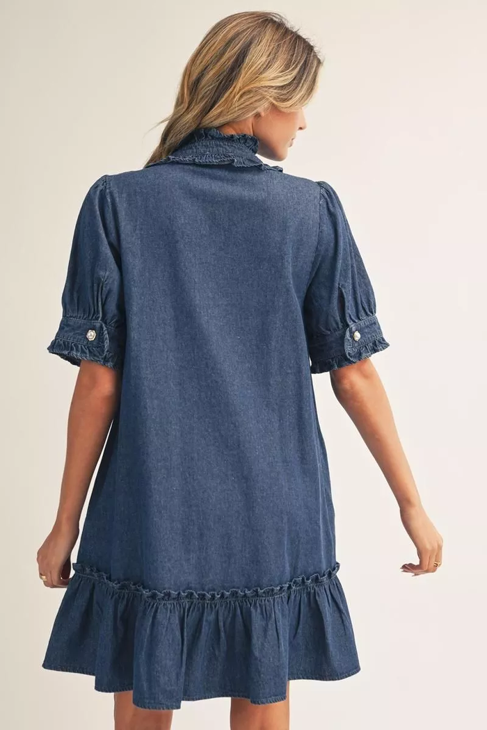 Denim Days Tiered Mini Dress