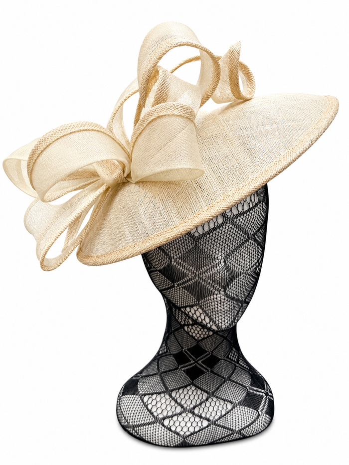 Fizz Gold Bow Looped Disc Fascinator