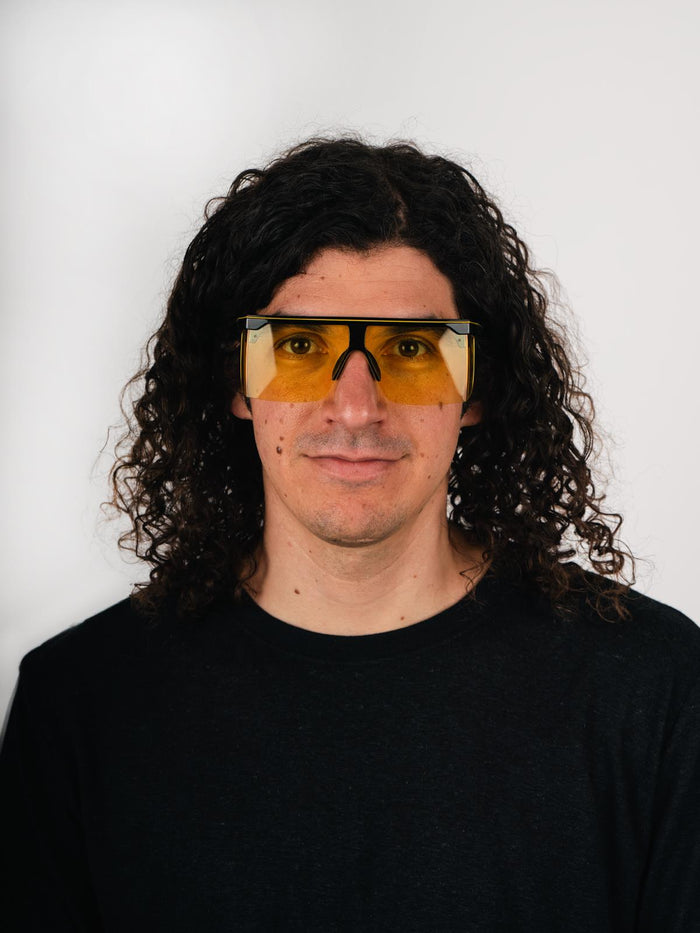 Flat Top Festival Visor Sunglasses | Black Yellow-Image 3
