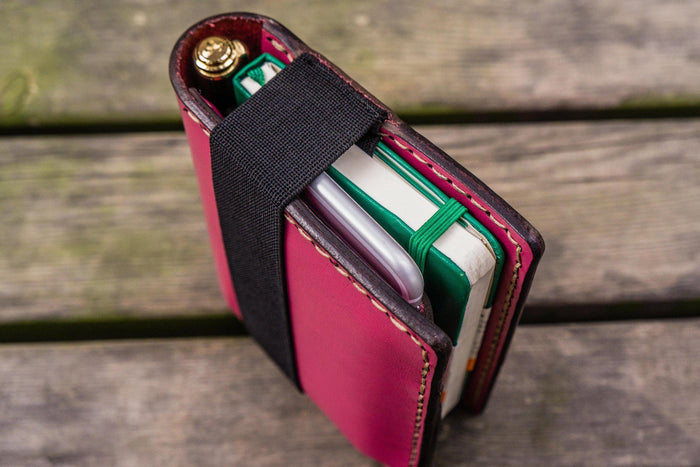 Leather Rhodia A6 Notebook Cover - Pink