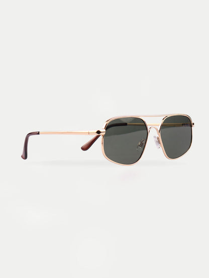 Aviator Retro Square Sunglasses | Gold-Image 2