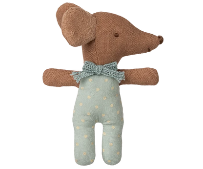 Maileg - Baby Mouse In A Box - Sleepy Wakey - Blue - Wakey