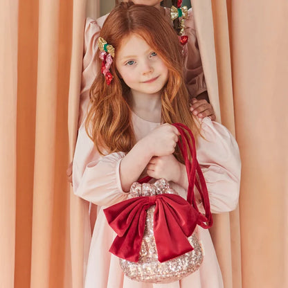 Meri Meri - Bag - Pink Sequin Bow - Lifestyle Cut