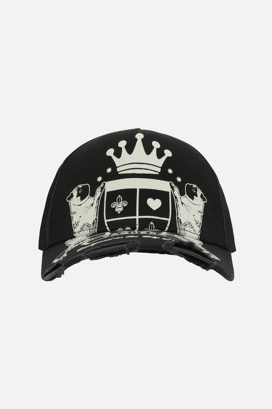 baseball cap in gabardine with print