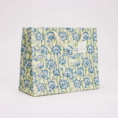 Block Printed Gift Bags (Large) - Indigo - Magnolia Lane co. Home + Garden + Gift