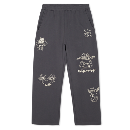 RIPNDIP Blonded Straight Leg Sweatpants (Charcoal)
