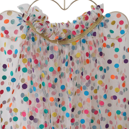 Le Petit Souk - Cape Dress Up - Multicoloured Polka Dot Tulle - Details