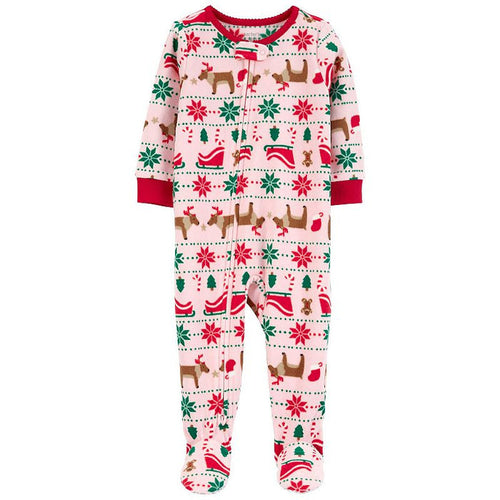 Carter's Fair Isle One-Piece Footed Pajamas Pink