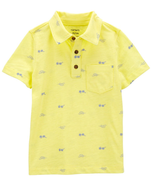 Carter's Toddler Boys Sunglasses Print Polo Shirt - Yellow