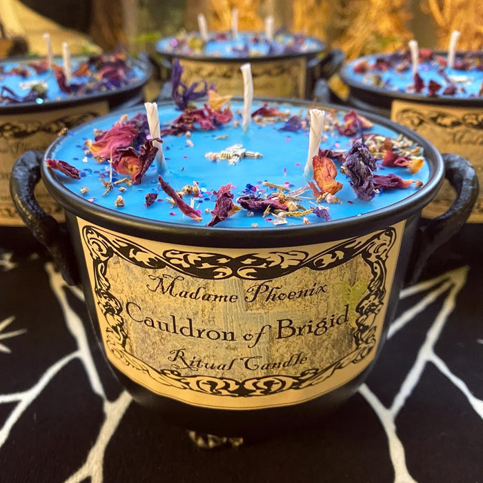 Cauldron of Brigid Imbolc Goddess Altar Spell Candle