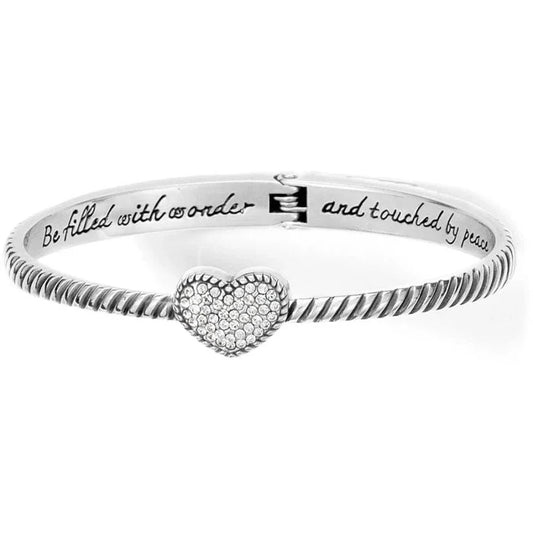 Celestia Heart Hinged Bangle/silver