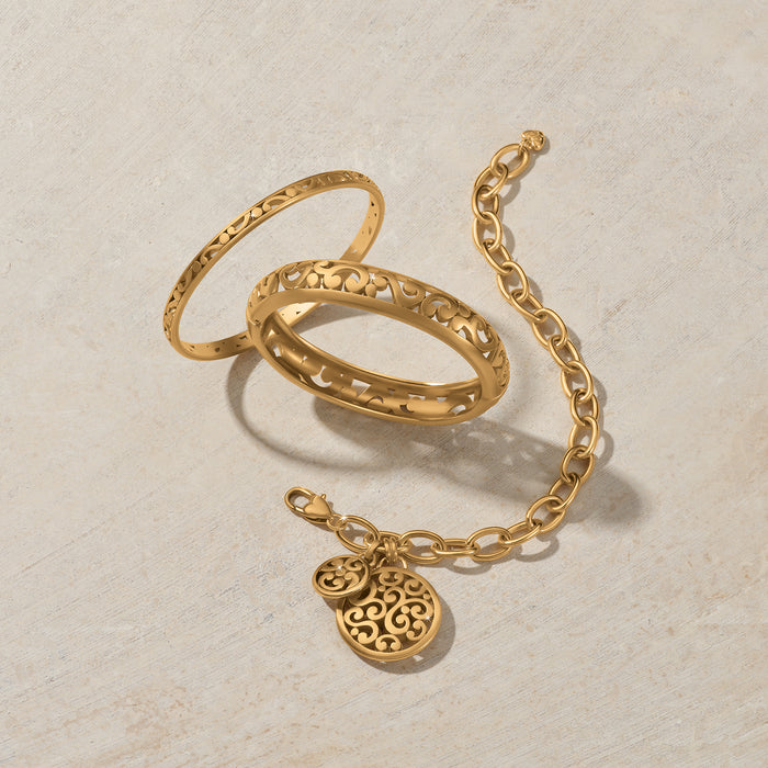 Contempo Medium Hinged Bangle/Gold