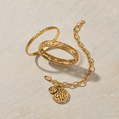 Contempo Medium Hinged Bangle/Gold
