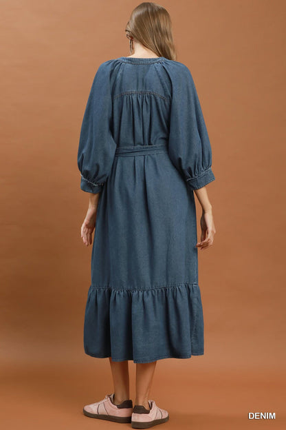 Denim Darling Midi Dress 💙