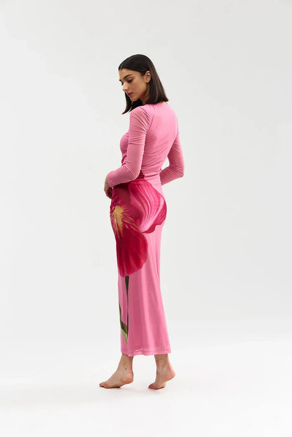 EZLI MESH DRESS in Dusty Iris by Aston Studio