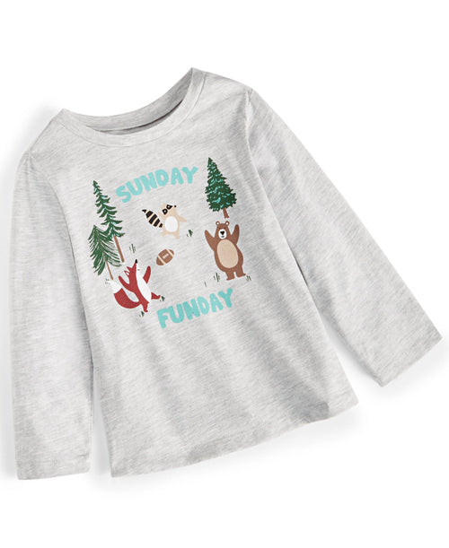 First Impressions Toddler Boys Sunday Funday Shirt- Slate Hthr