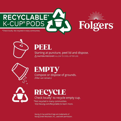 Folgers Dark Roast K-Cup Coffee Pods, Black Silk, 100 ct.