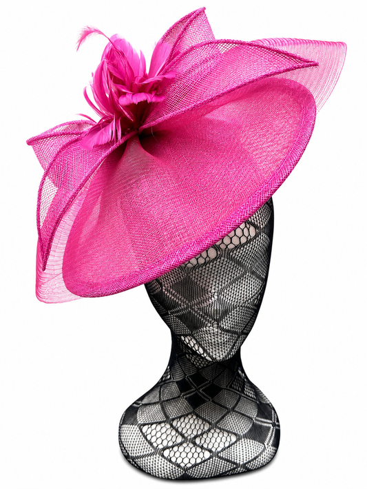 Fuchsia Pink Floral Disc Hairband Fascinator
