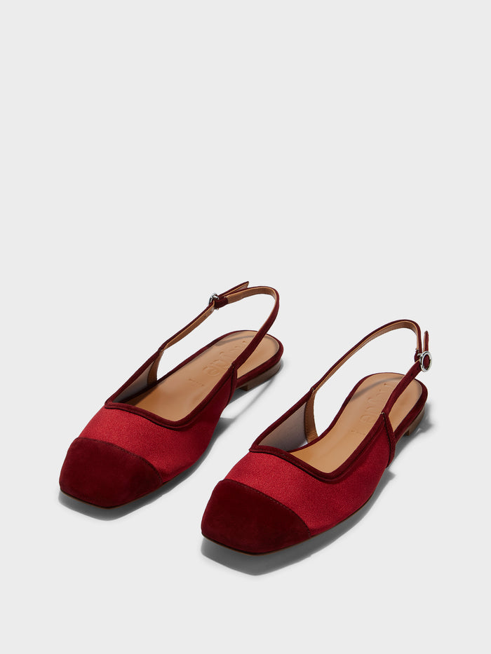 Geraldine Satin Toe-Cap Flats