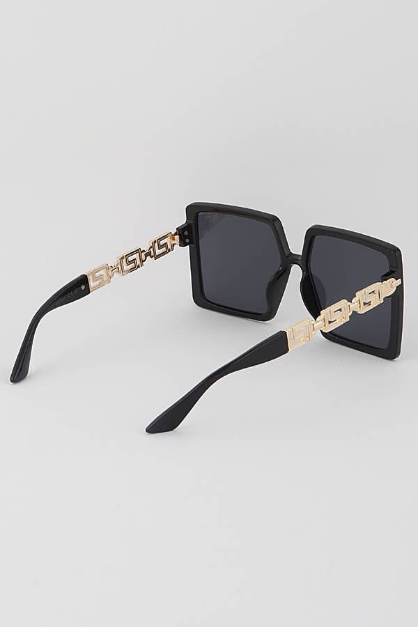 Greek Key Square Tinted Lens Sunglasses