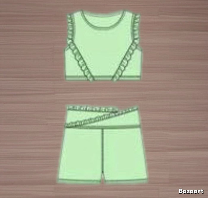 Green 2pc Short Set