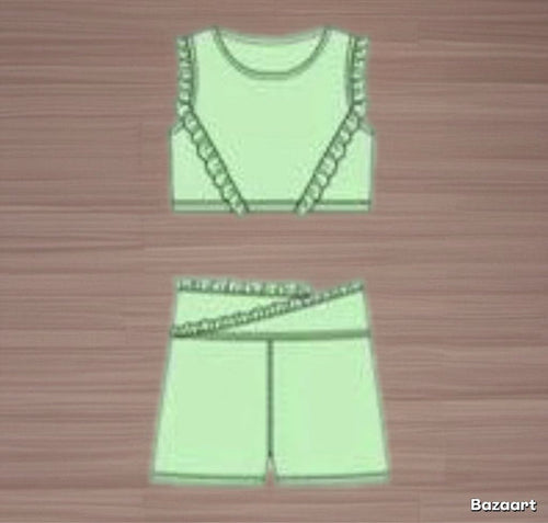 Green 2pc Short Set