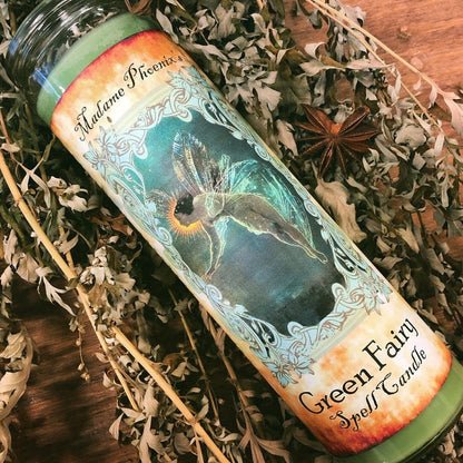 Green Fairy Absinthe Ritual Spell Candle