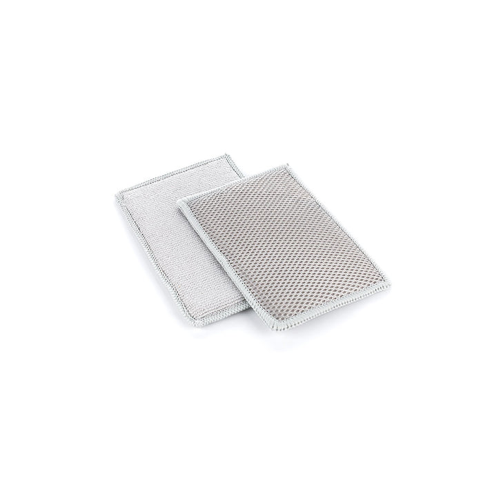 Two grey Jersey Bug Scrubbers on a white background.