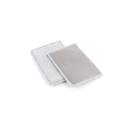 Two grey Jersey Bug Scrubbers on a white background.