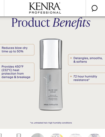 KENRA PLATINUM
BLOW-DRY SPRAY
ADVANCED DRY THERMAL PROTECTANT