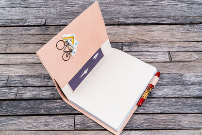 Leather Slim A5 Notebook / Planner Cover - Undyed Leather