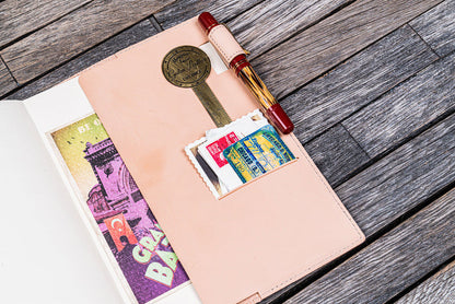 Leather Slim A5 Notebook / Planner Cover - Undyed Leather