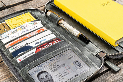 Leather Zippered Hobonichi Weeks Cover - Crazy Horse Smoky