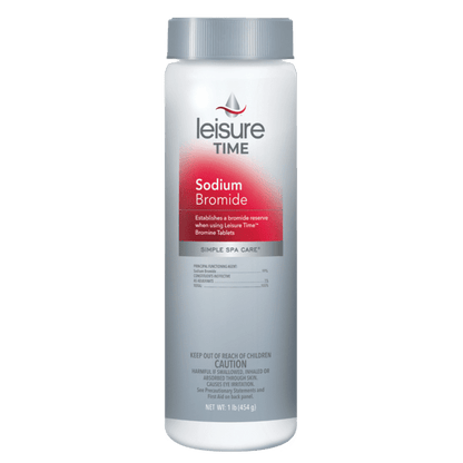 Leisure Time Sodium Bromide bottle on a white background