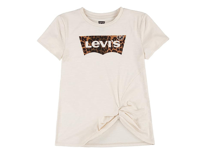 Levi's Girls' Front Tie Graphic T-Shirt- (Antique White)