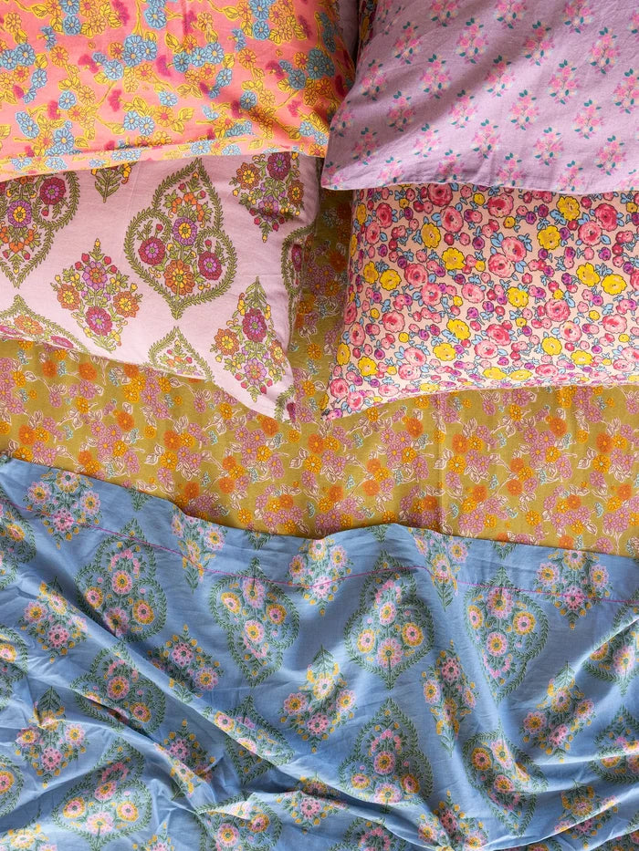 Mix & Match Cotton Fitted Sheet - Olive Daisy Toss-view 2
