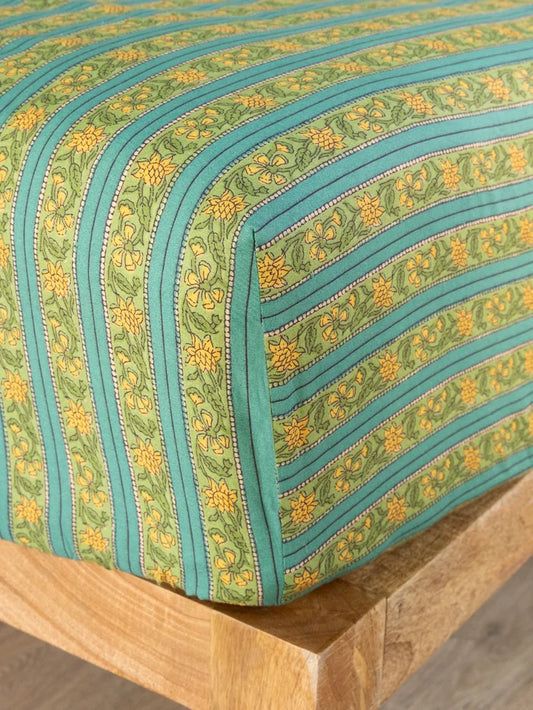 Mix & Match Cotton Fitted Sheet - Teal Vines-view 1