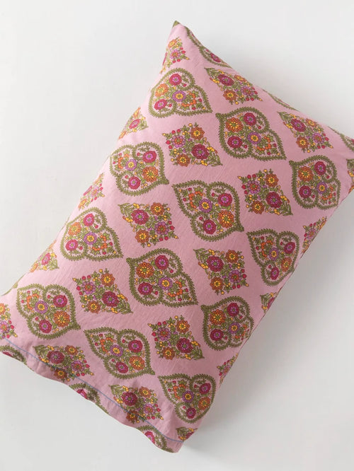 Mix & Match Sooo Soft Cotton Pillowcase, Single - Pink Willow Medallion-view 1