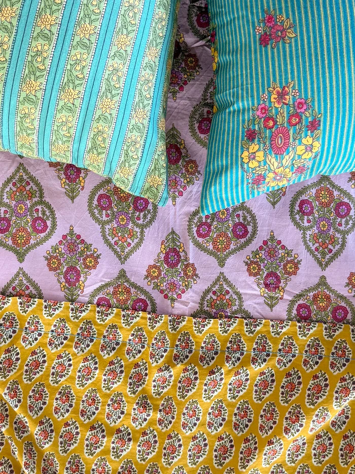 Mix & Match Cotton Pillowcase, Single - Teal Vines-view 5