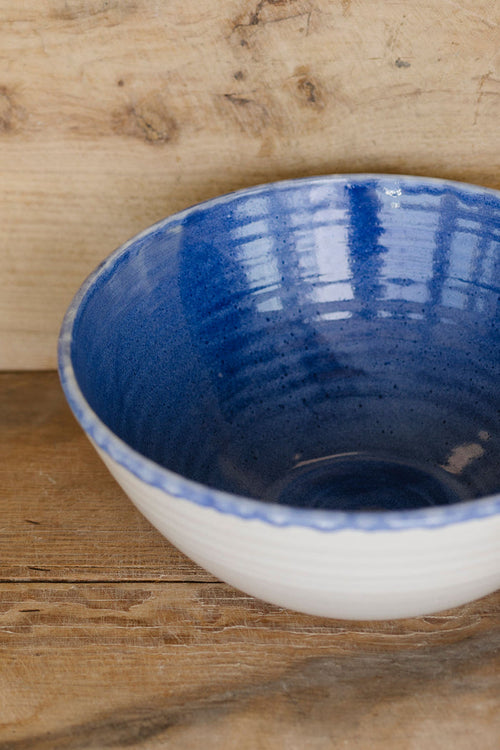 Mixing Bowl, LG White and Blue