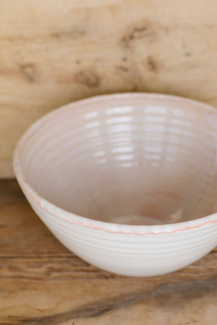Mixing Bowl, XL White and Pink