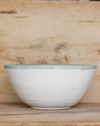 Mixing Bowl, XL White and Sea Green