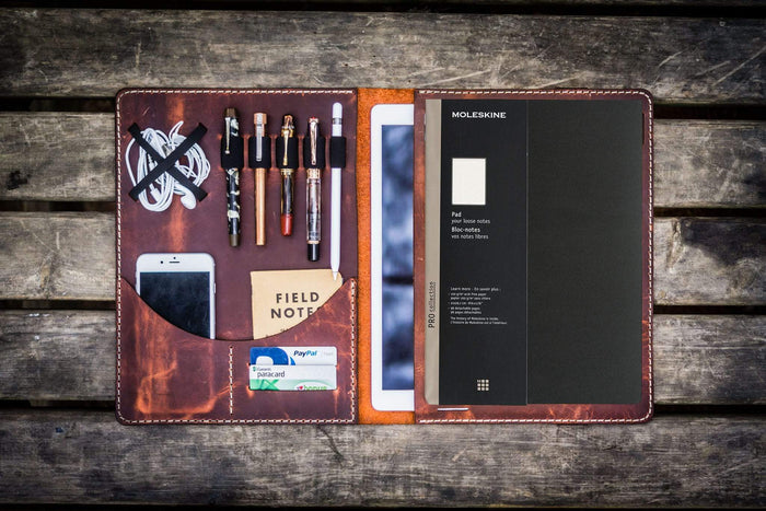 Moleskine Professional Workbook A4 Cover - Leather Compendium - Crazy Horse Orange