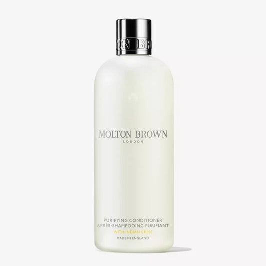Molton Brown Purifying Conditioner bottle on a white background