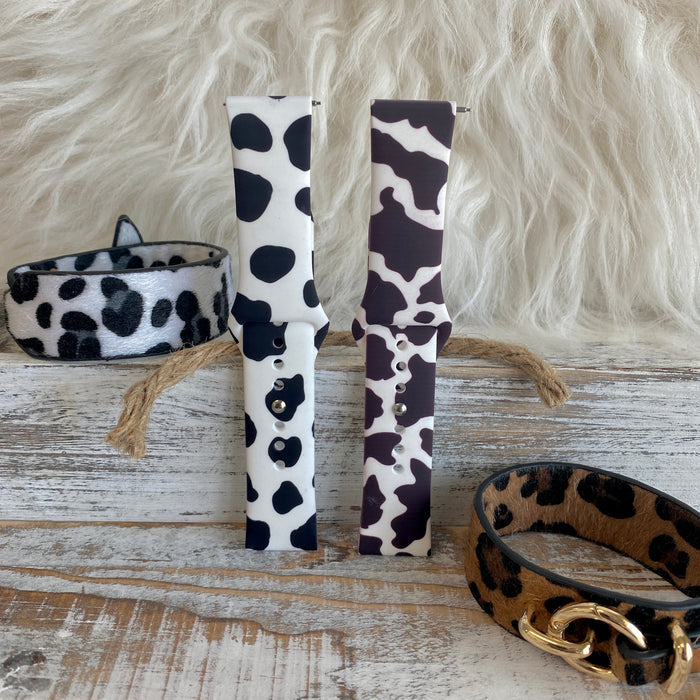 Nashville Cow Print Silicone Band For Samsung Watch Two Colors Available