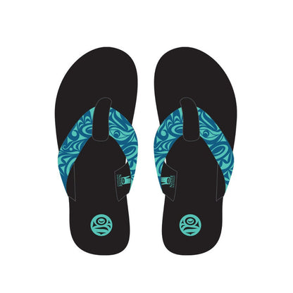 NATIVE NORTHWEST Suede Flip Flops - Salish Eagle